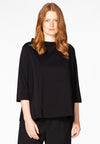 Blouse wide buttoned back - Schwarz