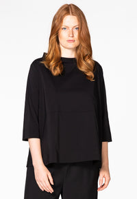 Blouse wide buttoned back - black - #1