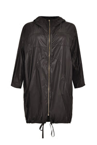 Coat wide hooded - black - #5