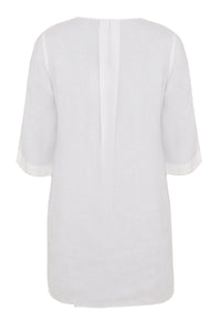 Tunic-blouse A-line LINEN - white - #3