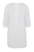 Tunic-blouse A-line LINEN - white  - #3