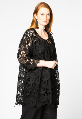 Tunic wide LACE - black  - #1