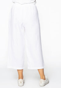 Trousers wide-fit 7/8 LINEN - white - #2