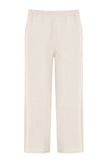 Trousers wide-fit long linen - ecru