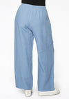 Trousers wide-fit long linen - indigo