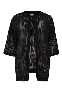 Jacket viscose stripe - black - #4