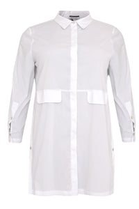 Shirt slits COTTON STRETCH - white - #1