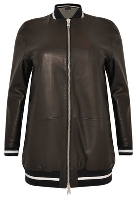 Jacket baseball LEATHER - black  - #4