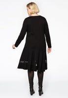 Dress a-symmetric frill - black - #3