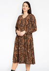 Dress with zipper BOA - brown