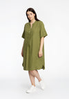 Tunic front pleat LINEN - green - #2