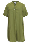 Tunic front pleat LINEN - green - #4