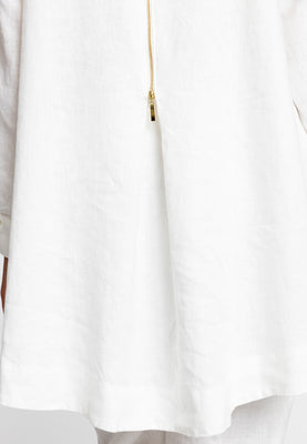 Blouse zipper LINEN - white  - #4