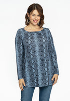 Tunic flare boat neck SNAKE - blue - #1