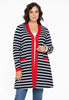 Cardigan red pockets BRETON - blue