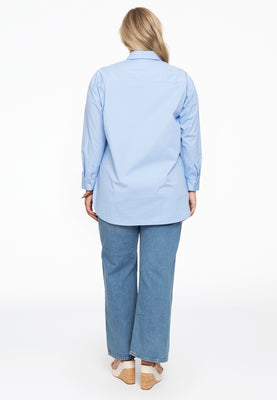 Blouse buttoned POPLIN STRETCH - light blue - #3