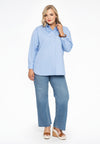 Blouse buttoned POPLIN STRETCH - light blue