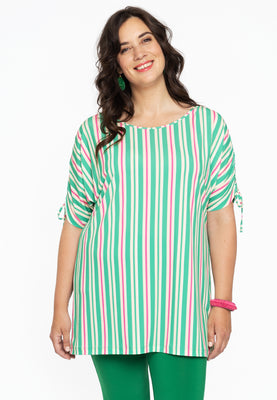 Tunic shoulder strings STRIPY - green  - #1