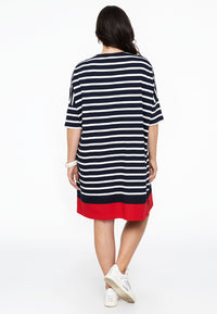 Dress V-neck strings BRETON - blue - #3