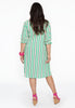 Dress lantern puff sleeve STRIPY - green  - #3