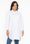 Blouse-dress POPLIN STRETCH - white 