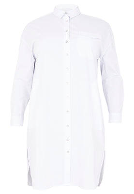 Blouse-dress POPLIN STRETCH - white  - #4