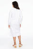 Dress blouse long buttoned POPLIN STRETCH - white  - #3