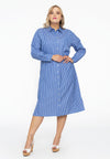 Blouse-dress long SMALL STRIPE - blue