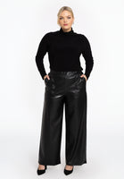 Wide Leg Trousers FAUX - black  - #4