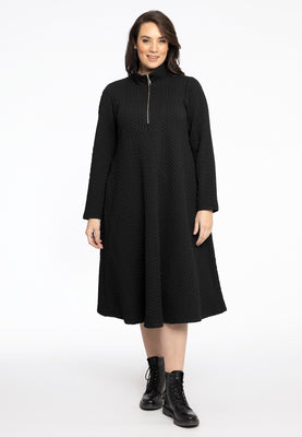 Dress Zipped Collar COZY - black  - #5