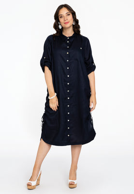 Blouse dress LINEN - blue - #5