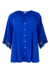 Blouse A-line LINEN MIX - indigo