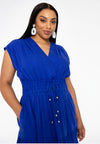 Langes kleid linen mix - Indigo