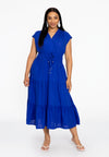 Langes kleid linen mix - Indigo