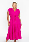 Langes kleid linen mix - rosa