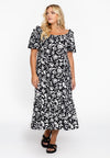 Dress ruffled sleeve FOGUA - black