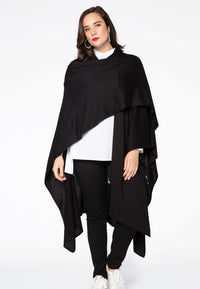 Poncho knitted - black - #1
