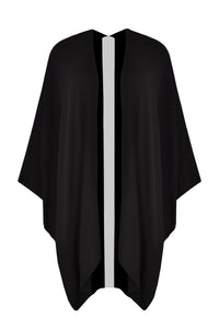 Poncho knitted - black - #4