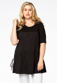 Top drawstrings COTTON STRETCH - black - #1