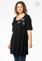 Tunic wide bottom ORGANIC COTTON - black  - #1