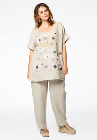 Trousers drawstring LINEN - green - #1
