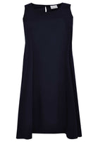 Dress A-line COTTON STRETCH - blue - #4