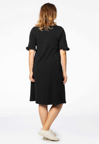Dress ruffled ORGANIC COTTON - black - #3