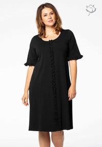 Dress ruffled ORGANIC COTTON - black - #1