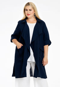 Blouse-jacket LINEN - blue - #1