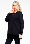Sweatshirt velours cuffs - Schwarz