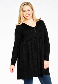 Tunic with buttons SILVER CRUSH - black - #1