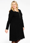 Dress lurex with zipper RIB - black 