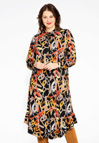 Polodress with frill GRAPHIC - black - #1