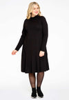 Dress with turtle neck COTTON - black 